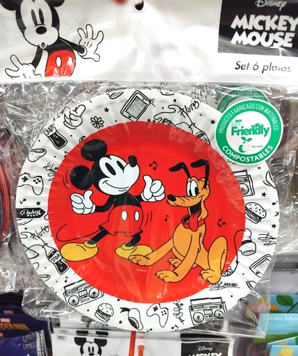 Platos Mickey Mouse 6 unidades